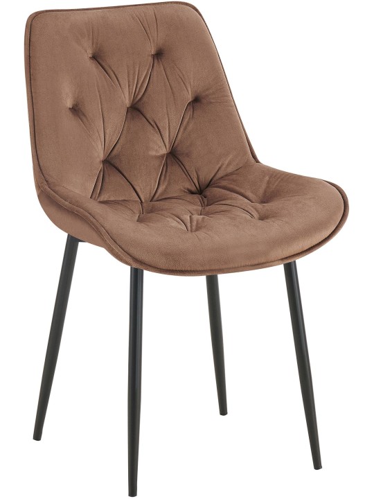 Chaise de salle à manger en velours Wallace, brun Chaise de salle à manger en velours Wallace, brun
