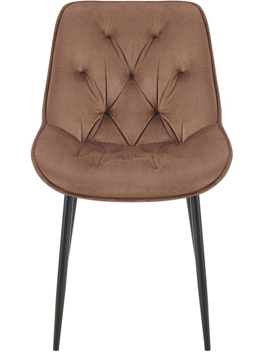 Chaise de salle à manger en velours Wallace, brun Chaise de salle à manger en velours Wallace, brun