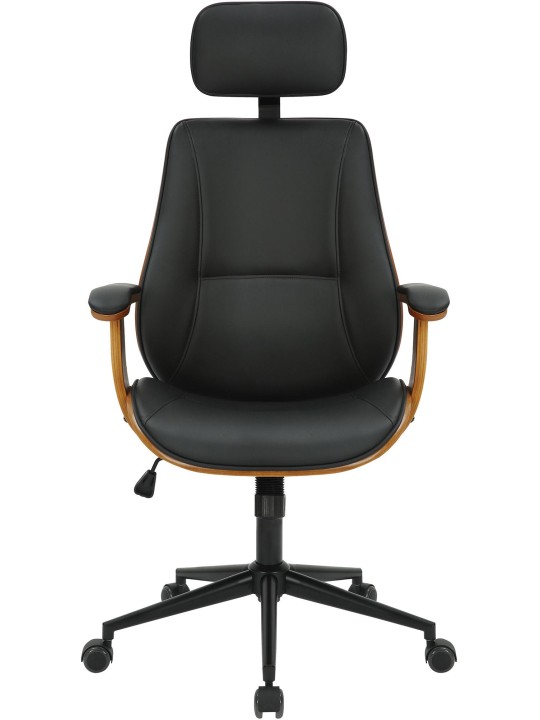 Chaise de bureau Lugo simili cuir, noyer/noir Chaise de bureau Lugo simili cuir, noyer/noir