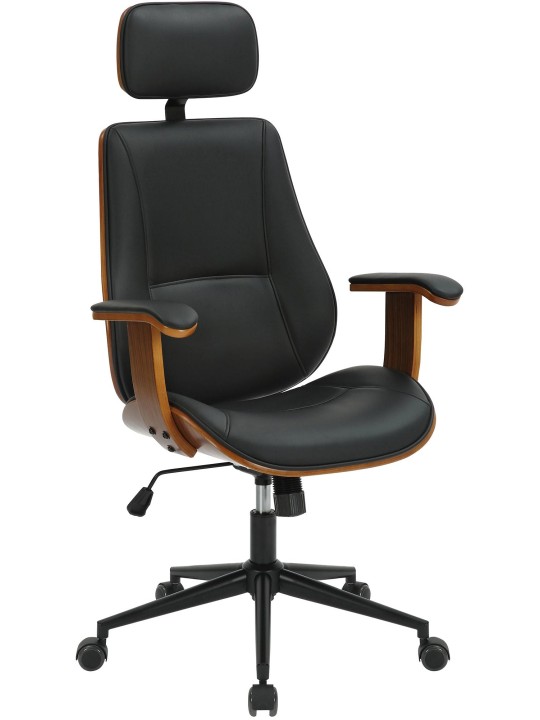 Chaise de bureau Lugo simili cuir, noyer/noir Chaise de bureau Lugo simili cuir, noyer/noir