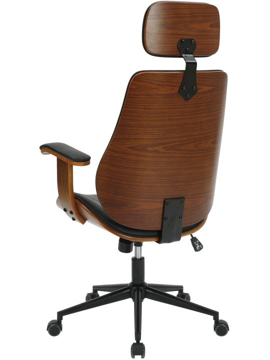 Chaise de bureau Lugo simili cuir, noyer/noir Chaise de bureau Lugo simili cuir, noyer/noir