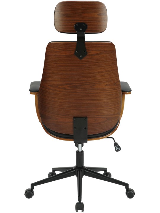 Chaise de bureau Lugo simili cuir, noyer/noir Chaise de bureau Lugo simili cuir, noyer/noir