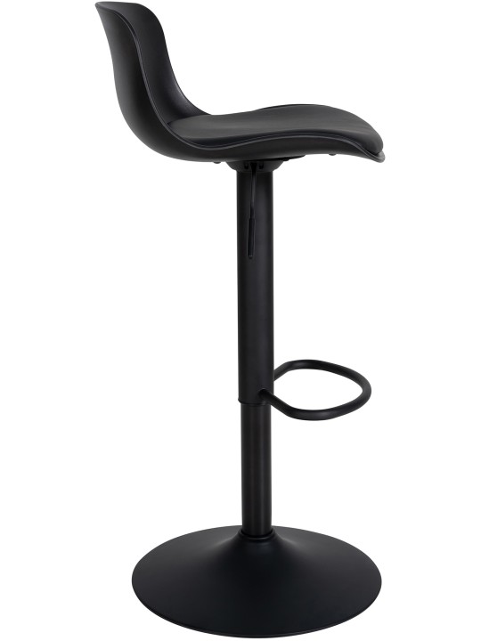 Lot de 4 tabourets de bar Almada simili cuir, noir