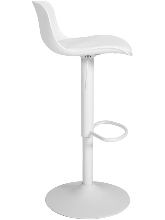 Lot de 4 tabourets de bar Almada simili cuir, blanc