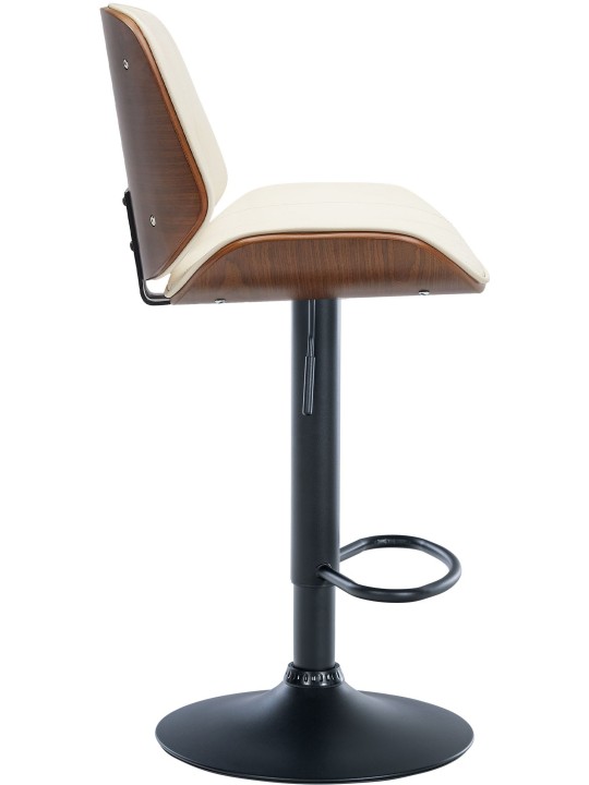 Lot de 2 tabourets de bar Nova simili cuir, noyer/crème