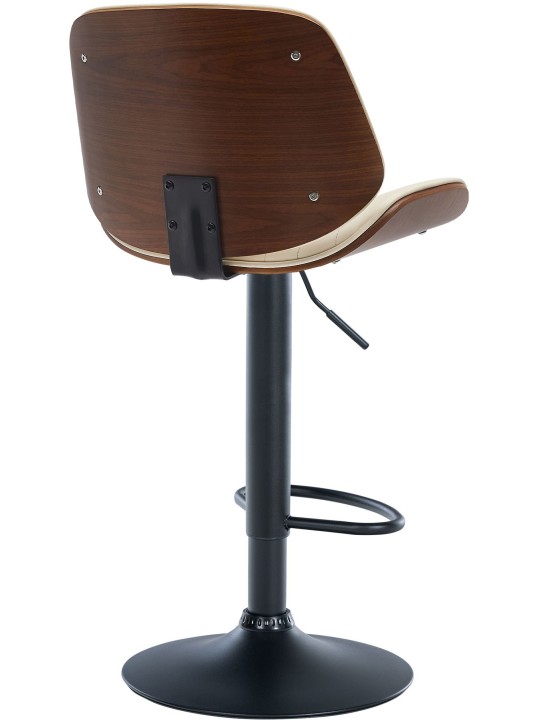 Lot de 2 tabourets de bar Nova simili cuir, noyer/crème