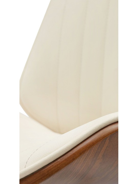 Lot de 2 tabourets de bar Nova simili cuir, noyer/crème