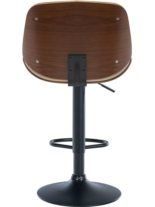 Lot de 2 tabourets de bar Nova simili cuir, noyer/crème