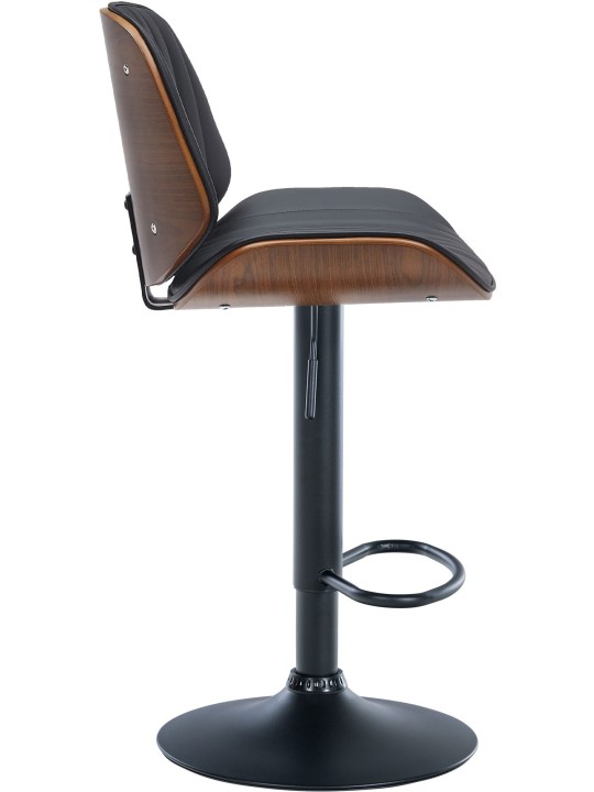 Lot de 2 tabourets de bar Nova simili cuir, noyer/noir