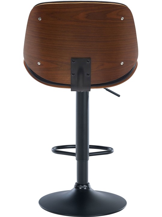 Lot de 2 tabourets de bar Nova simili cuir, noyer/noir