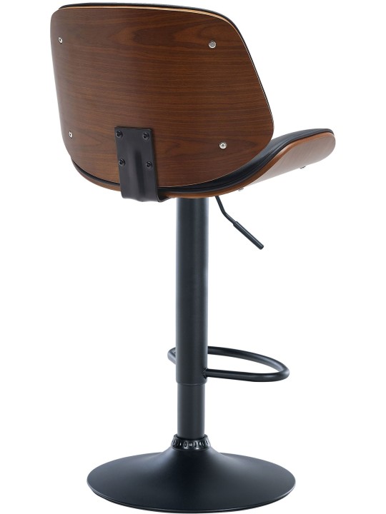 Lot de 2 tabourets de bar Nova simili cuir, noyer/noir