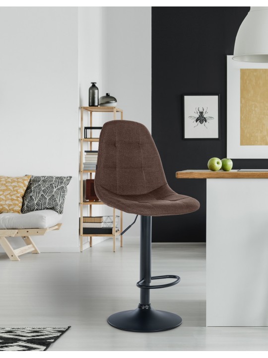Tabouret de bar Elmore tissu B, brun