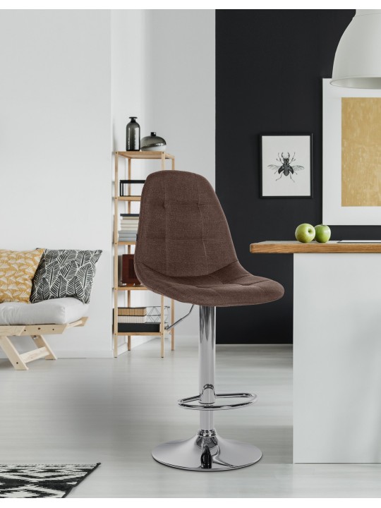 Tabouret de bar Elmore tissu C, brun