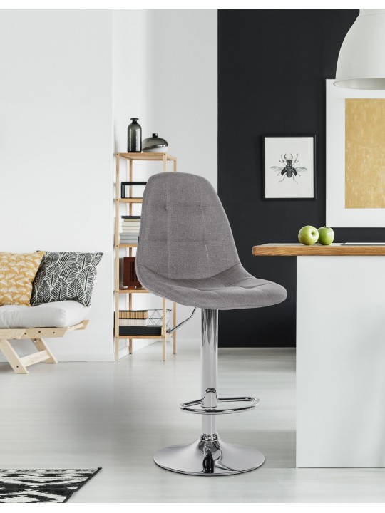 Tabouret de bar Elmore tissu C, gris