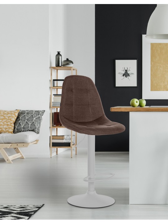 Tabouret de bar Elmore tissu W, brun