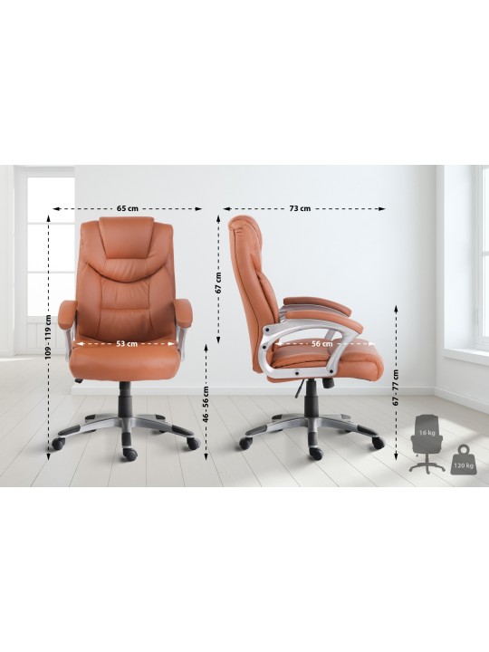 Chaise de bureau Texas V2, brun clair