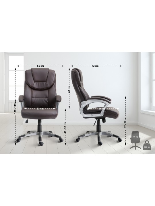 Chaise de bureau Texas V2, brun