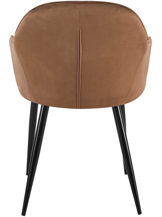 Lot de 2 chaises de salle à manger Boise velours, brun