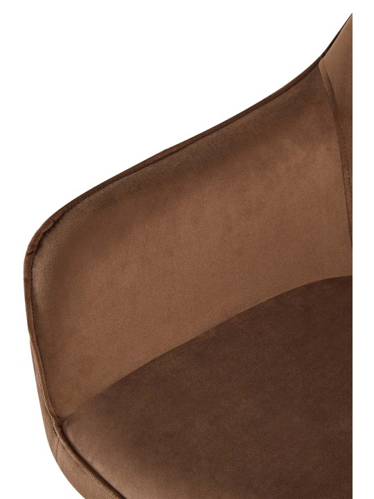 Lot de 2 chaises de salle à manger Boise velours, brun