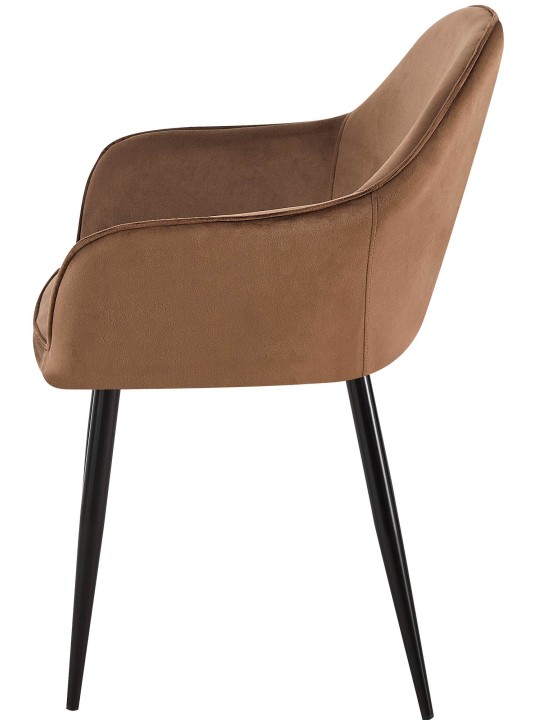 Lot de 2 chaises de salle à manger Boise velours, brun