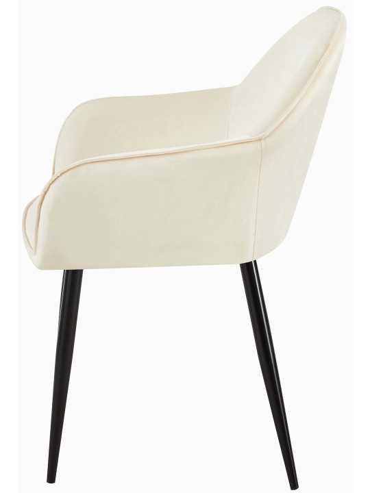 Lot de 2 chaises de salle à manger Boise velours, crème