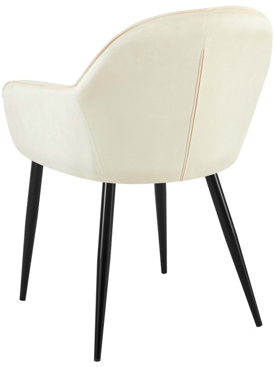 Lot de 2 chaises de salle à manger Boise velours, crème