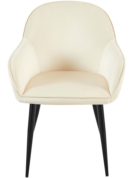 Lot de 2 chaises de salle à manger Boise velours, crème