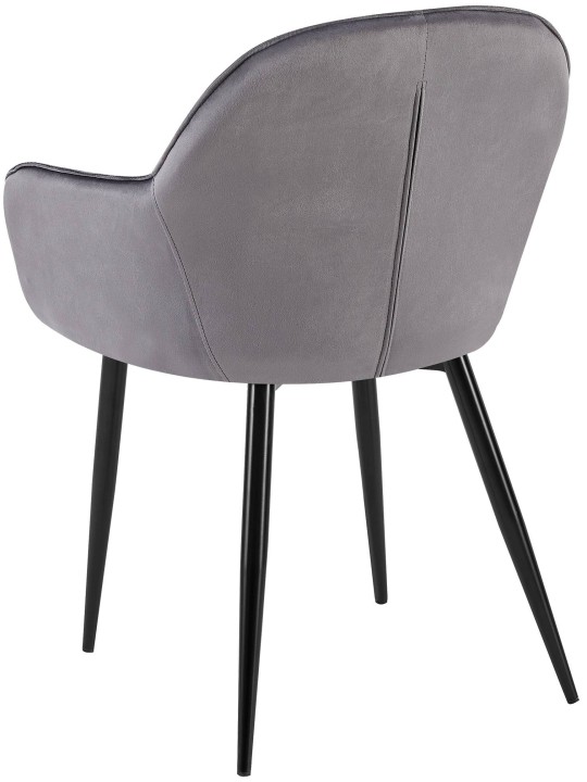 Lot de 2 chaises de salle à manger Boise velours, gris foncé Lot de 2 chaises de salle à manger Boise velours, gris foncé