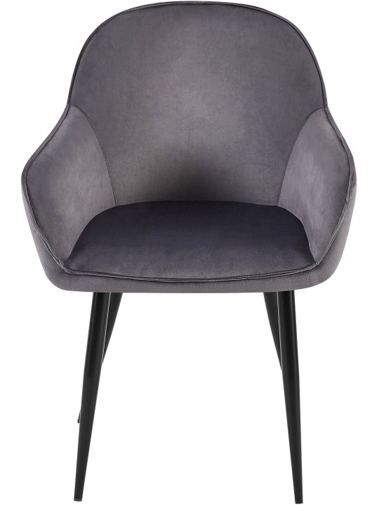 Lot de 2 chaises de salle à manger Boise velours, gris foncé Lot de 2 chaises de salle à manger Boise velours, gris foncé