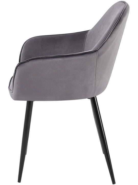 Lot de 2 chaises de salle à manger Boise velours, gris foncé Lot de 2 chaises de salle à manger Boise velours, gris foncé