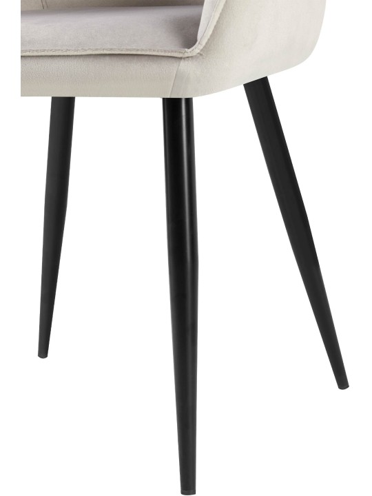 Lot de 2 chaises de salle à manger Boise velours, gris