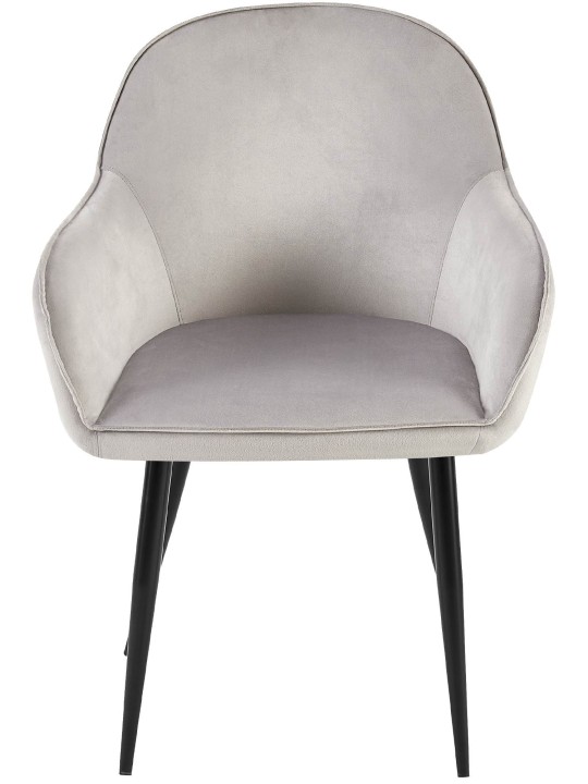 Lot de 2 chaises de salle à manger Boise velours, gris