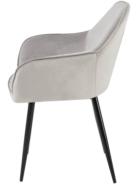 Lot de 2 chaises de salle à manger Boise velours, gris