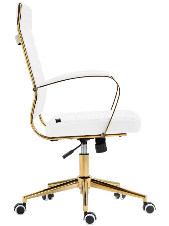 Chaise de bureau Havane simili cuir, blanc