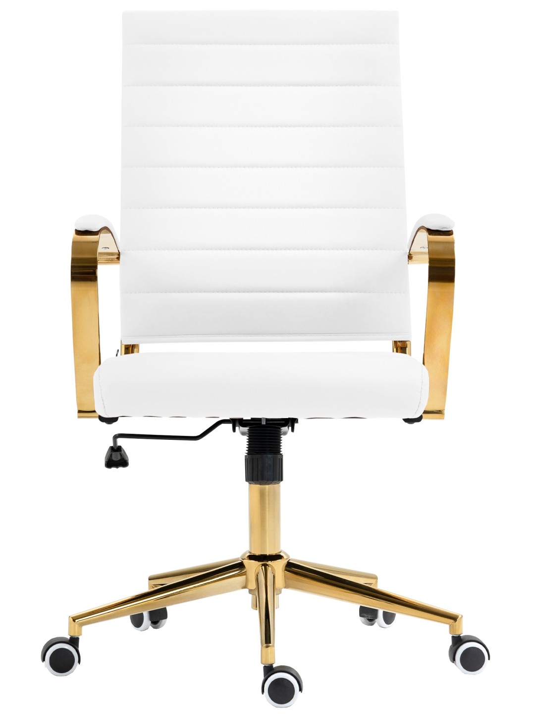 Chaise de bureau Havane simili cuir, blanc