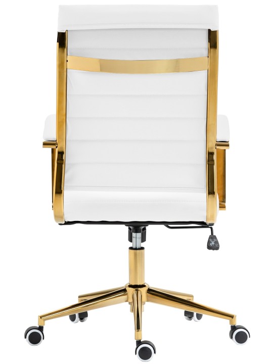 Chaise de bureau Havane simili cuir, blanc