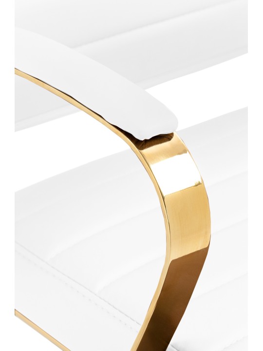 Chaise de bureau Havane simili cuir, blanc