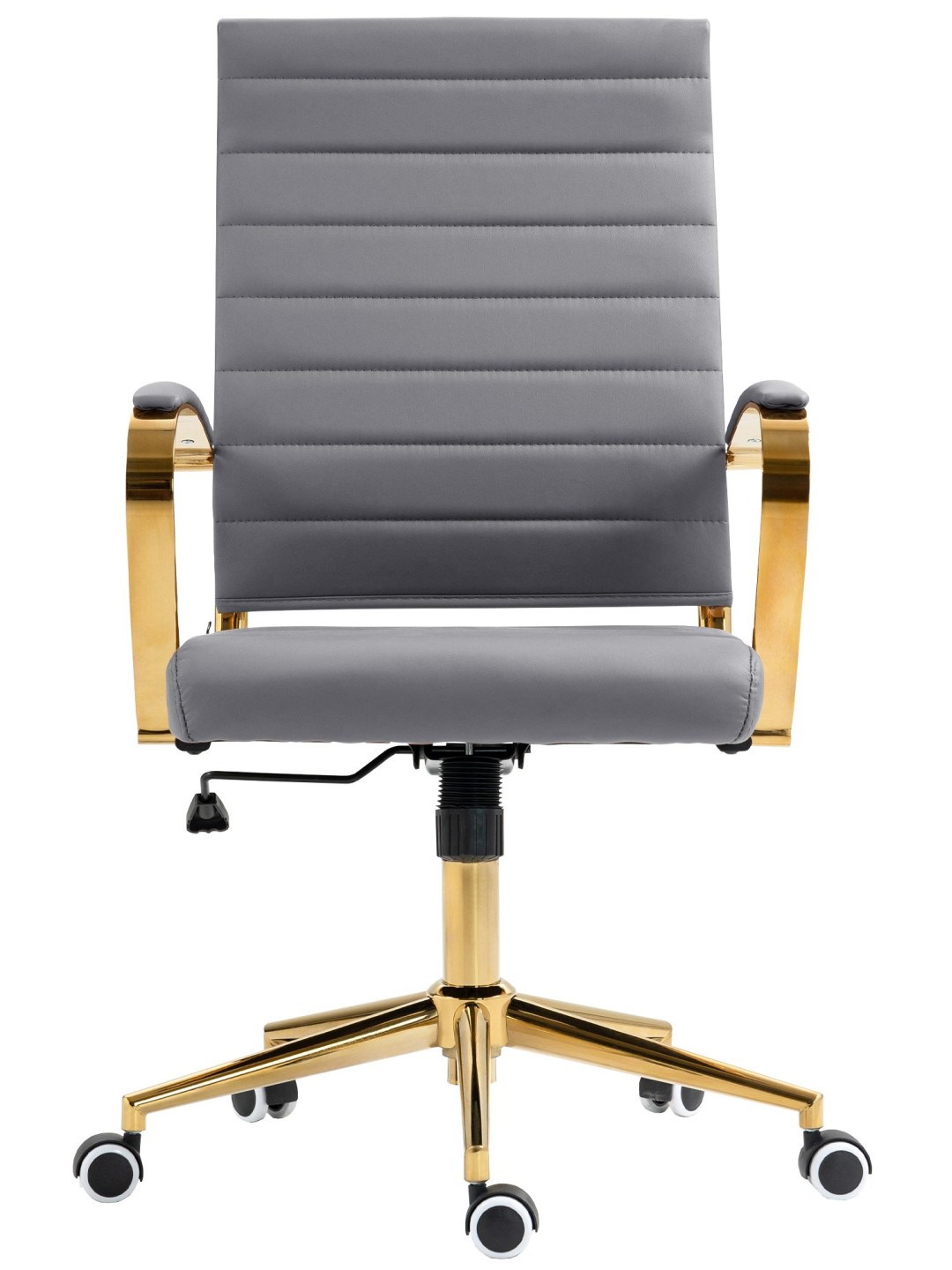 Chaise de bureau Havane simili cuir, gris