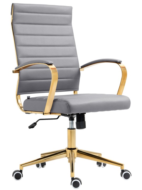 Chaise de bureau Havane simili cuir, gris Chaise de bureau Havane simili cuir, gris