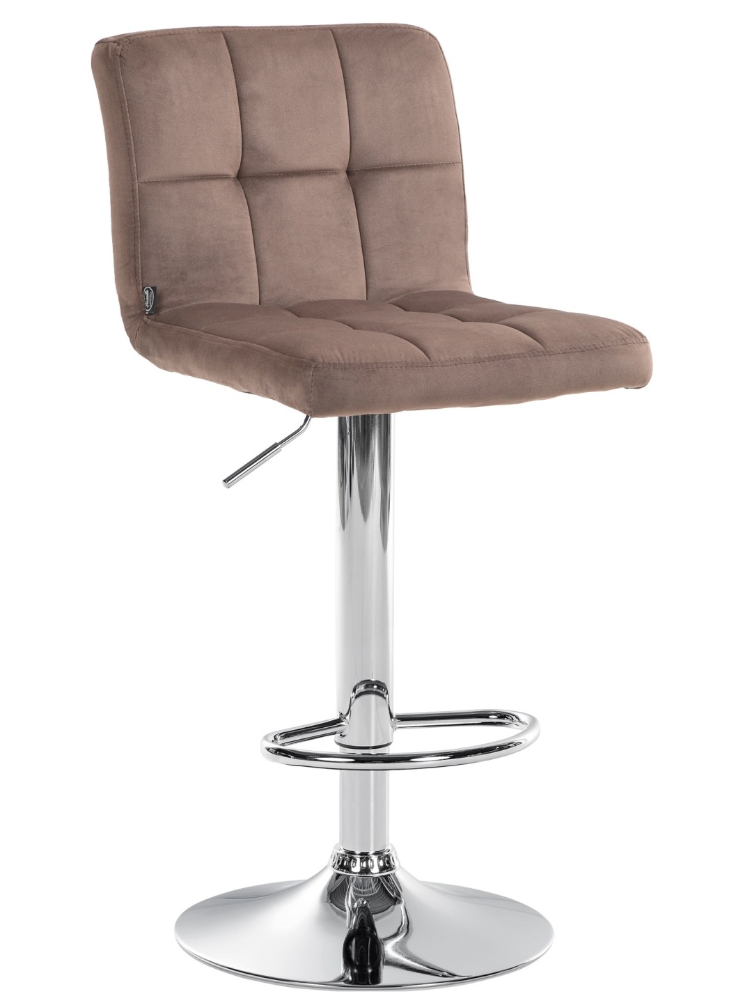 Tabouret de bar Peru velours chrome, brun