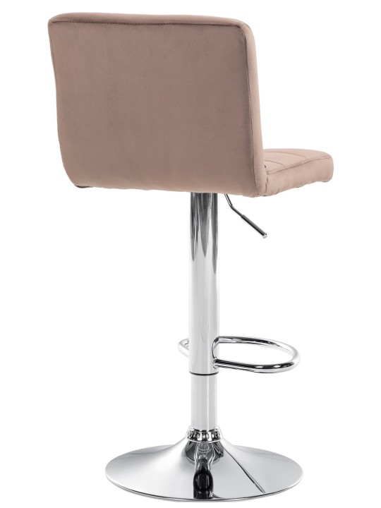 Tabouret de bar Peru velours chrome, brun