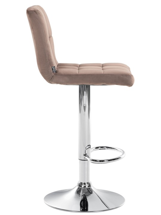 Tabouret de bar Peru velours chrome, brun