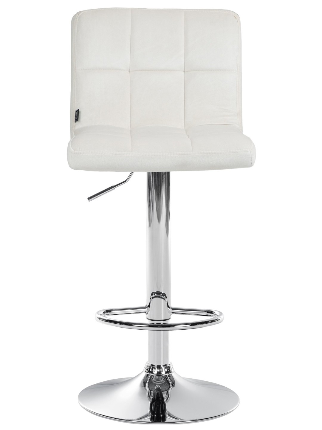 Tabouret de bar Peru velours chrome, crème
