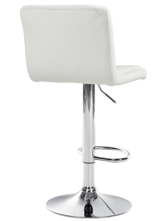 Tabouret de bar Peru velours chrome, crème