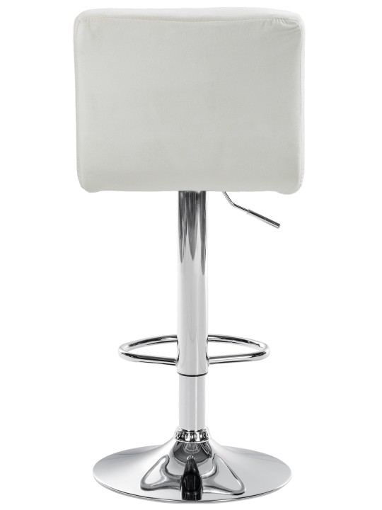 Tabouret de bar Peru velours chrome, crème