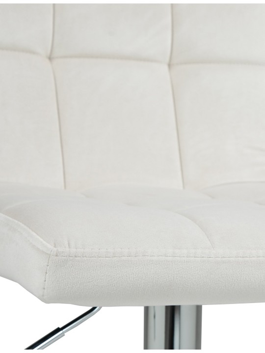 Tabouret de bar Peru velours chrome, crème