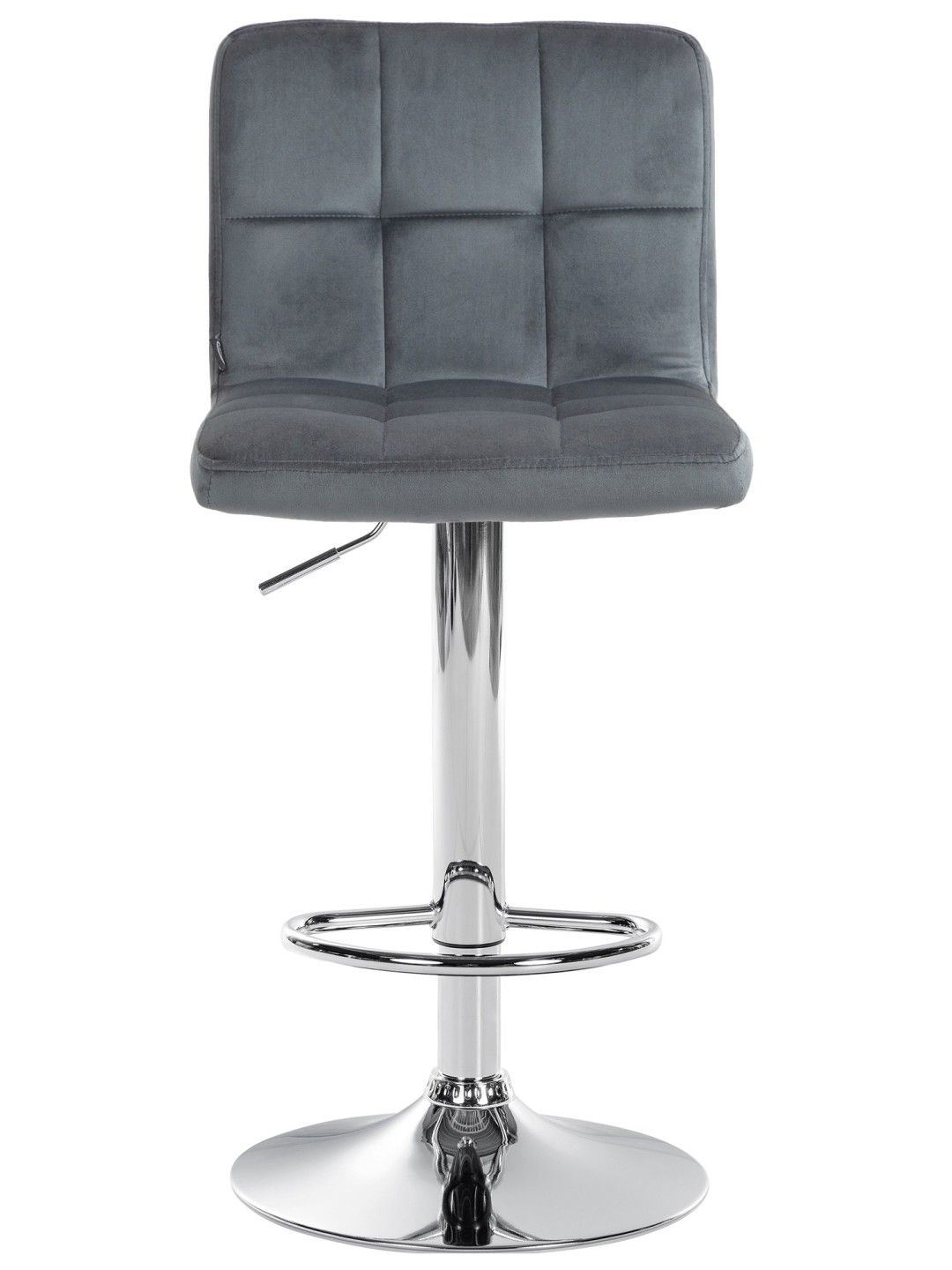 Tabouret de bar Peru velours chrome, gris foncé