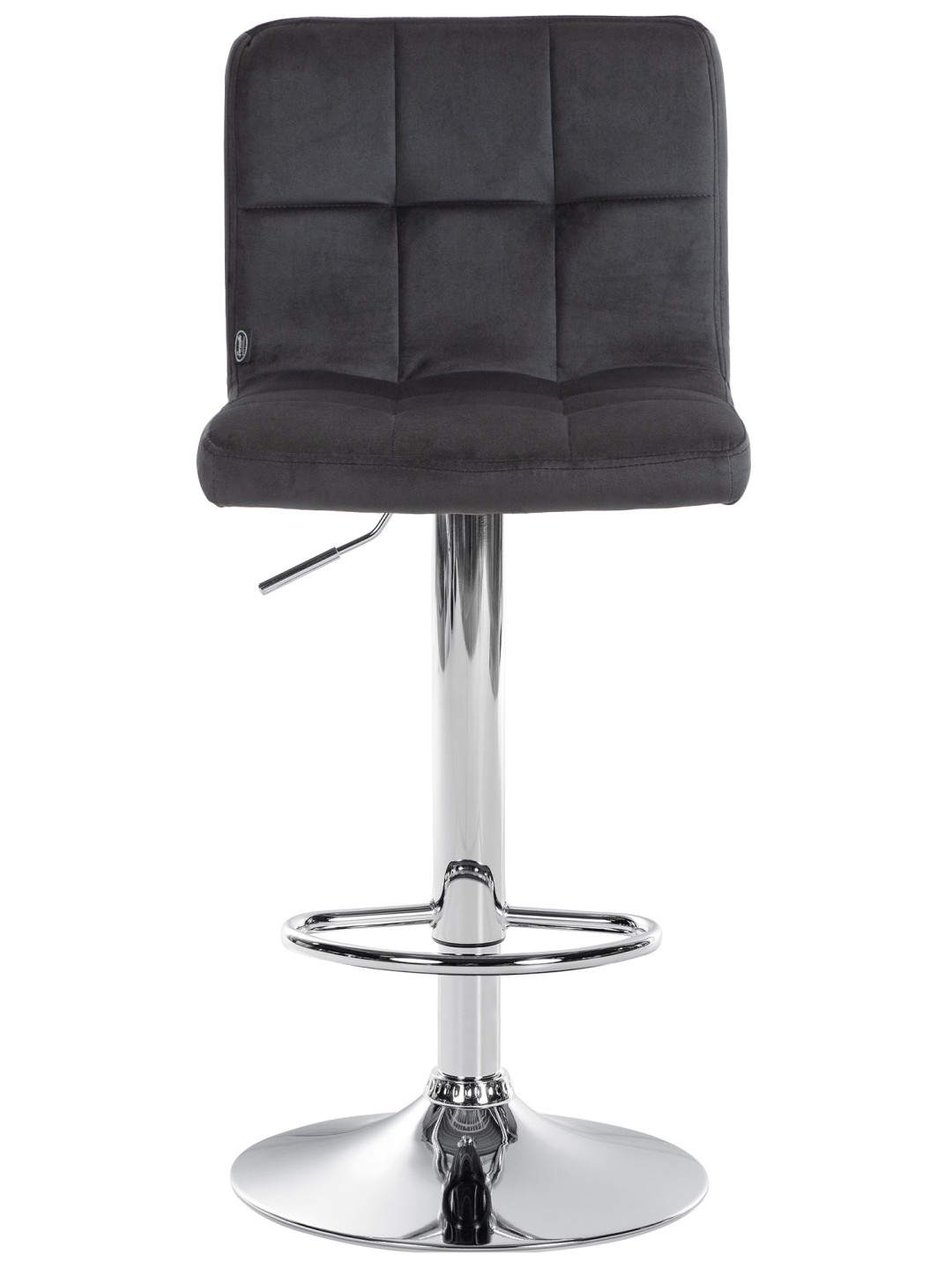 Tabouret de bar Peru velours chrome, noir