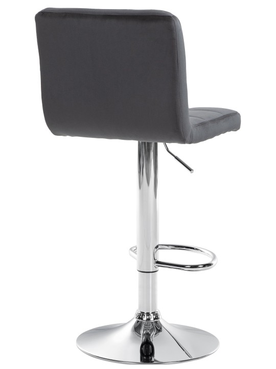 Tabouret de bar Peru velours chrome, noir Tabouret de bar Peru velours chrome, noir