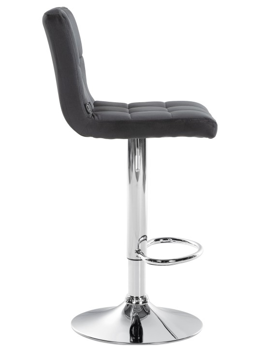Tabouret de bar Peru velours chrome, noir Tabouret de bar Peru velours chrome, noir